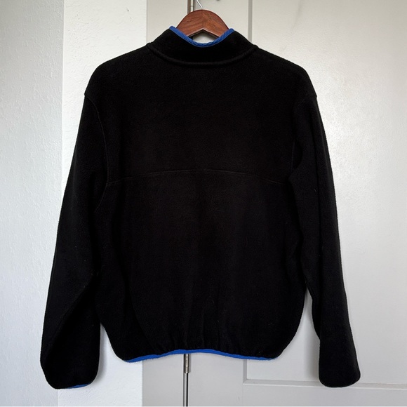 VINTAGE 90S LL BEAN BLACK BLUE FLEECE SNAP T MENS MEDIUM - Picture 5 of 5